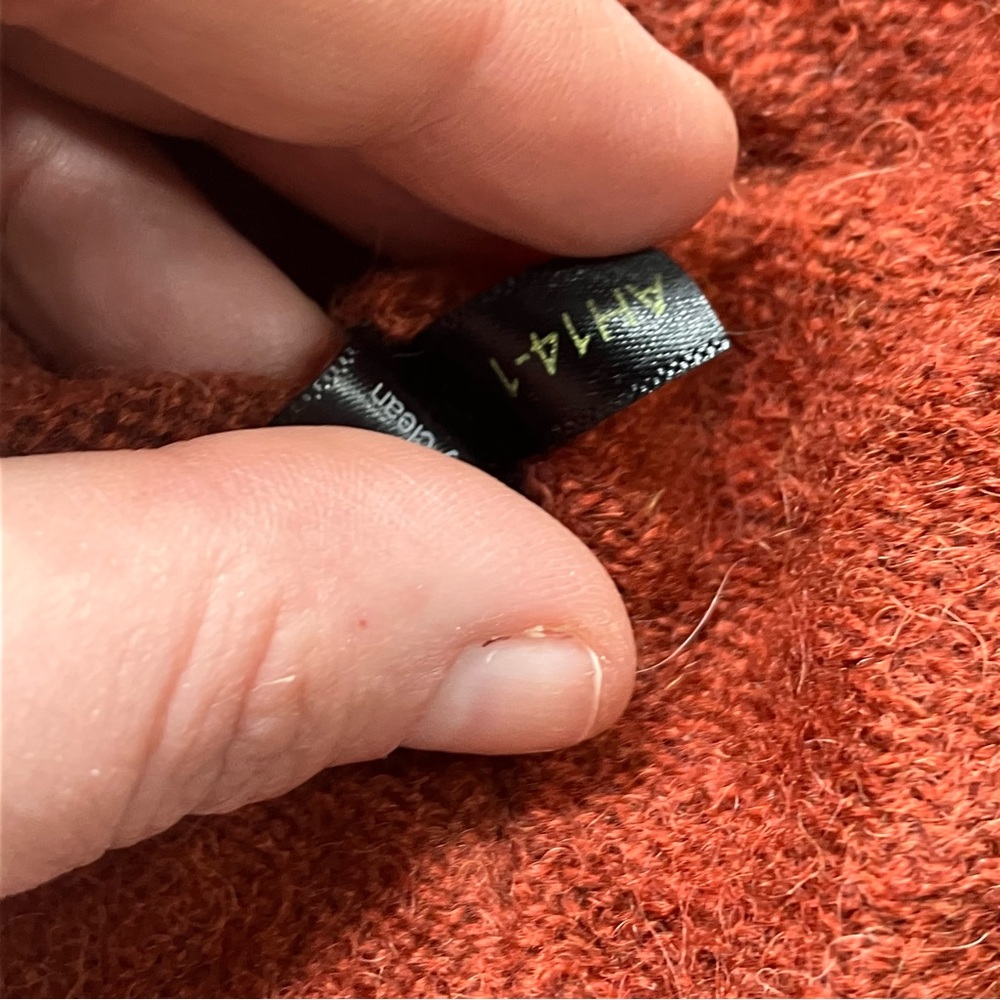 Peruvian Connection Brimfield henley sweater‎ royal alpaca pullover Orange Small - Picture 7 of 9
